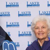 Two alumni celebrating golden reunion